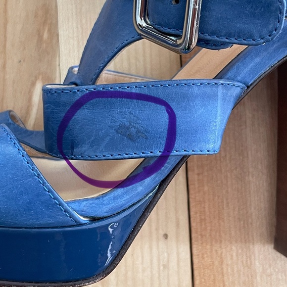 Marvin K. (Aquatalia) Blue Leather High Heel Sandals - Made in Italy - Size 6.5 - Picture 14 of 16